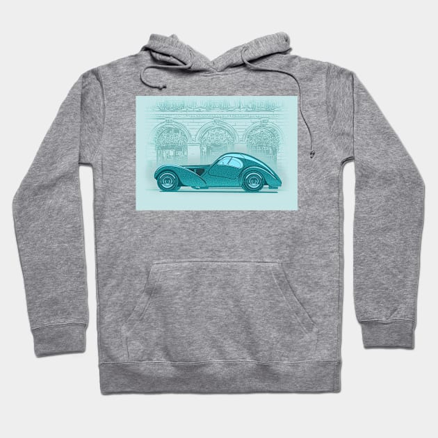 Vintage Automobile Illustration Hoodie by DesignWood Atelier